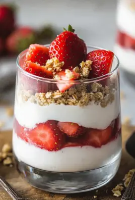 Erdbeer-Dessert im Glas mit Joghurt