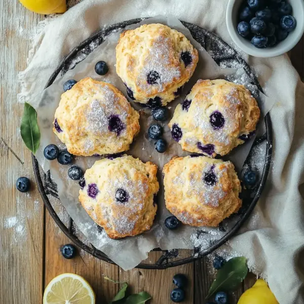 Fruchtige Blaubeer-Scones mit Zitronenguss