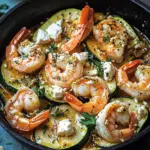 Garnelen Feta Pfanne mit Zucchini