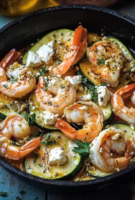 Garnelen Feta Pfanne mit Zucchini