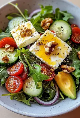 Gebackener Feta auf Gemischtem Salat