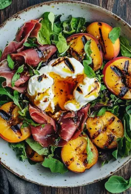 Gegrillter Nektarinen-Burrata-Prosciutto-Salat