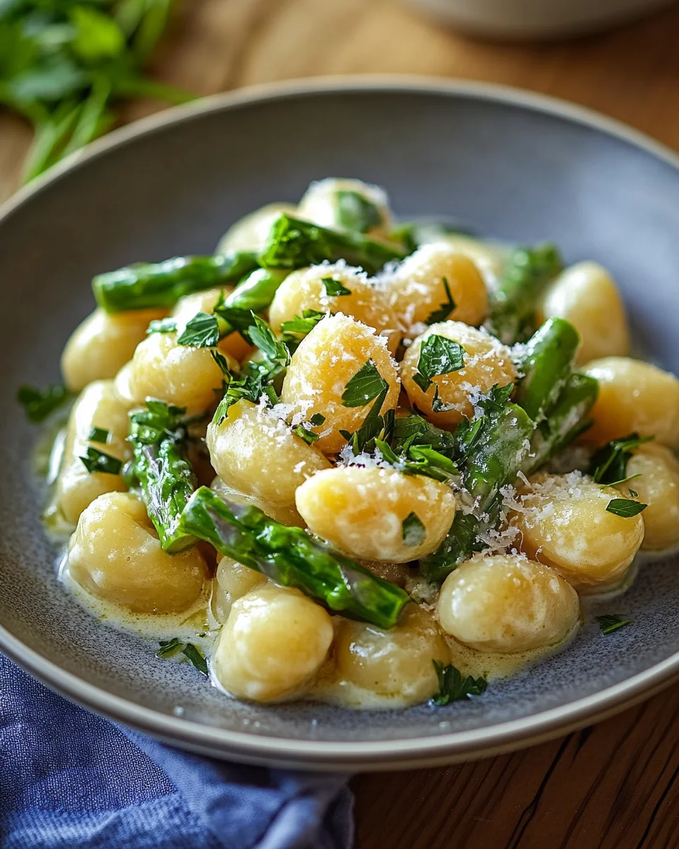 Gnocchi mit gr&uuml;nem Spargel