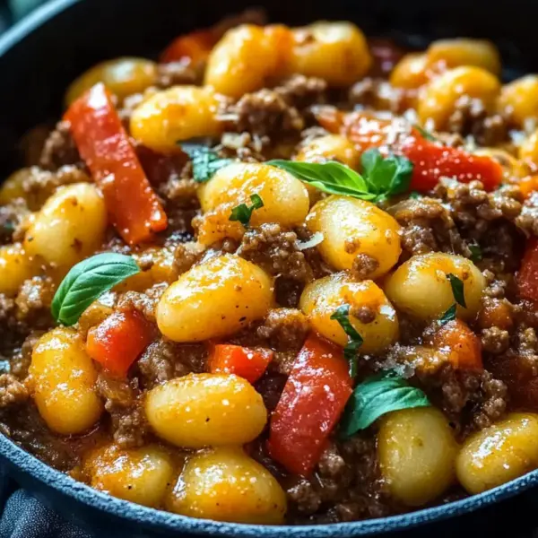 Gnocchi Pfanne mit Hackfleisch und Paprika