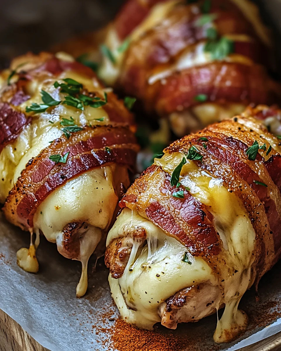 H&auml;hnchenfilet im Speckmantel mit K&auml;sef&uuml;llung