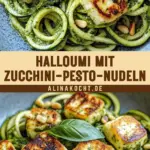 Halloumi mit Zucchini-Pesto-Nudeln 18 Pinterest Hidden Image