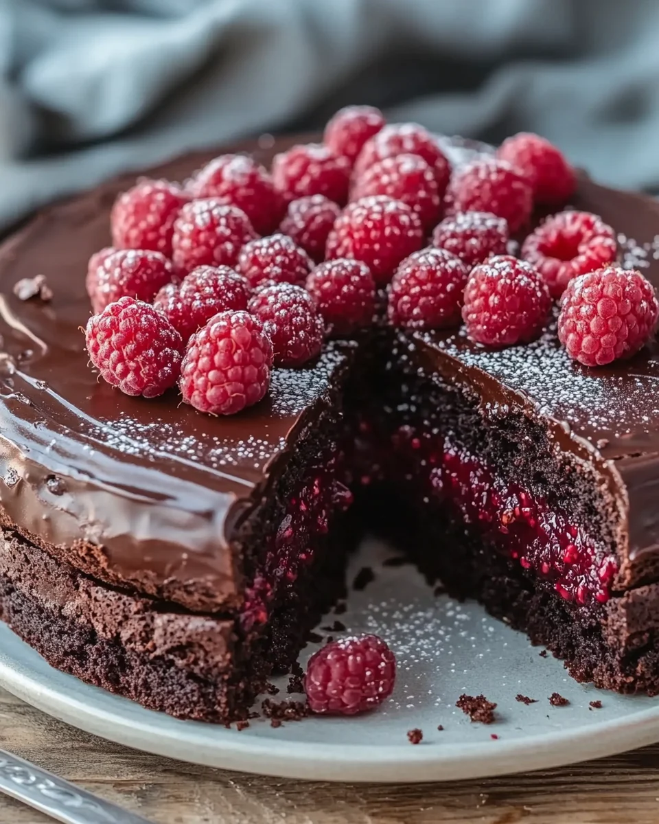 Himbeer Schoko Brownie Torte 22 Himbeer