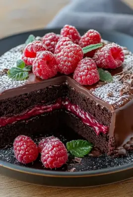 Himbeer Schoko Brownie Torte