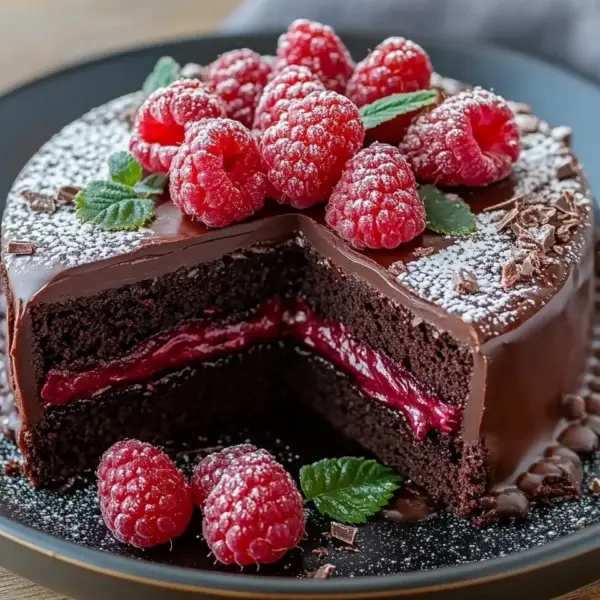 Himbeer Schoko Brownie Torte