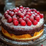 Himbeerkuchen mit Schokopudding