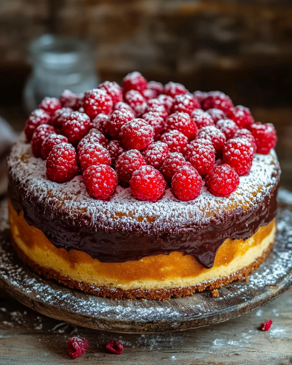 Himbeerkuchen mit Schokopudding