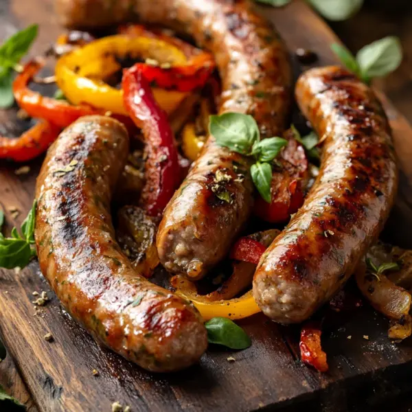 Italienische Wurst mit Paprika und Zwiebeln