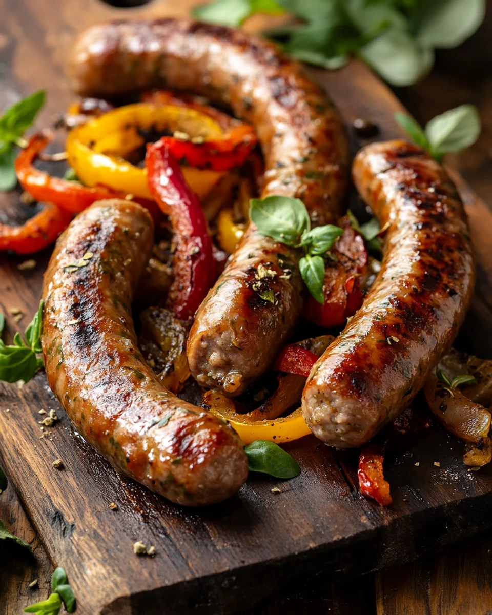 Italienische Wurst mit Paprika und Zwiebeln