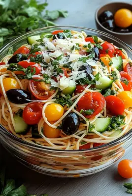 Italienischer Spaghetti-Schichtsalat