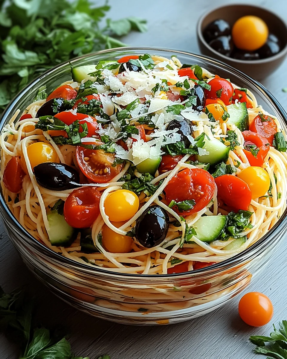 Italienischer Spaghetti-Schichtsalat