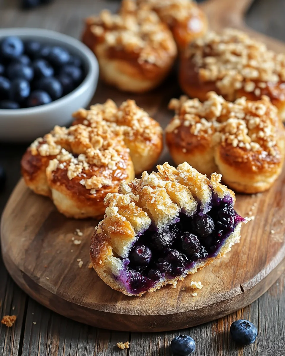 Kartoffelhörnchen mit Blaubeeren & Streuseln