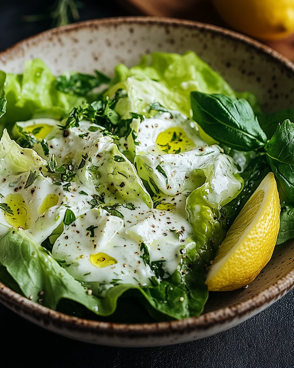 Kopfsalat mit Omas Sahne-Zitronen-Dressing