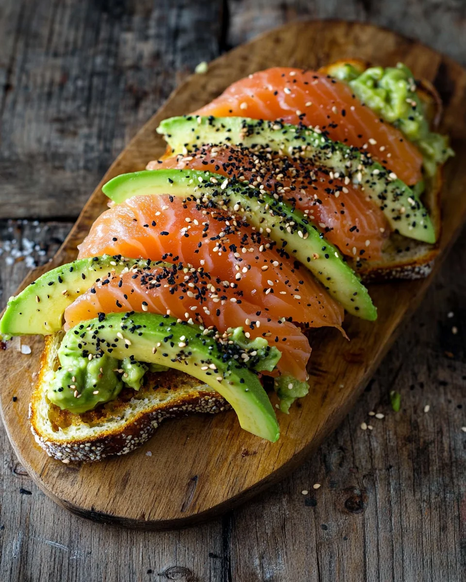 Lachs Avocado Laugenstange mit Topping