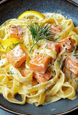 Lachs-Tagliatelle mit cremiger Zitronensoße