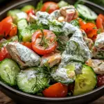 Mediterrane K&ouml;stlichkeit Tzatziki H&auml;hnchensalat