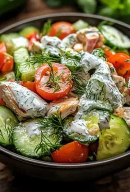 Mediterrane Köstlichkeit Tzatziki Hähnchensalat