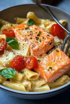 Ofen-Lachs-Pasta mit Tomaten