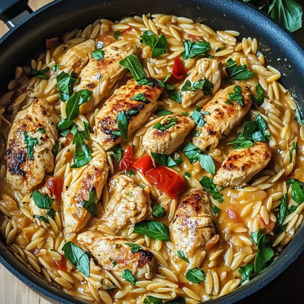 One Pot Orzo Pasta mit Hähnchen