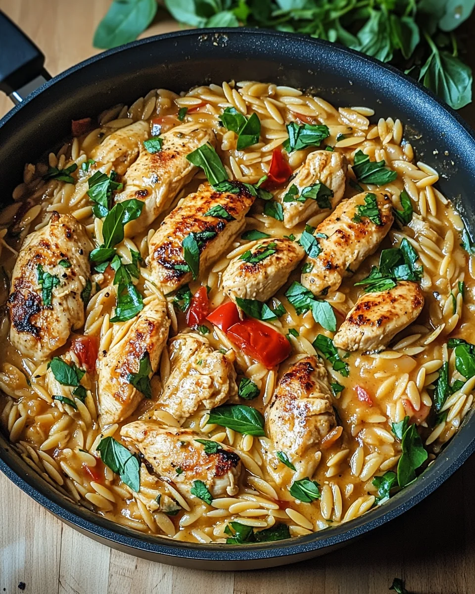 One Pot Orzo Pasta mit Hähnchen 26 One Pot Orzo Pasta mit Hähnchen