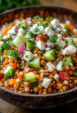 Orientalischer Rote Linsen Salat mit Feta