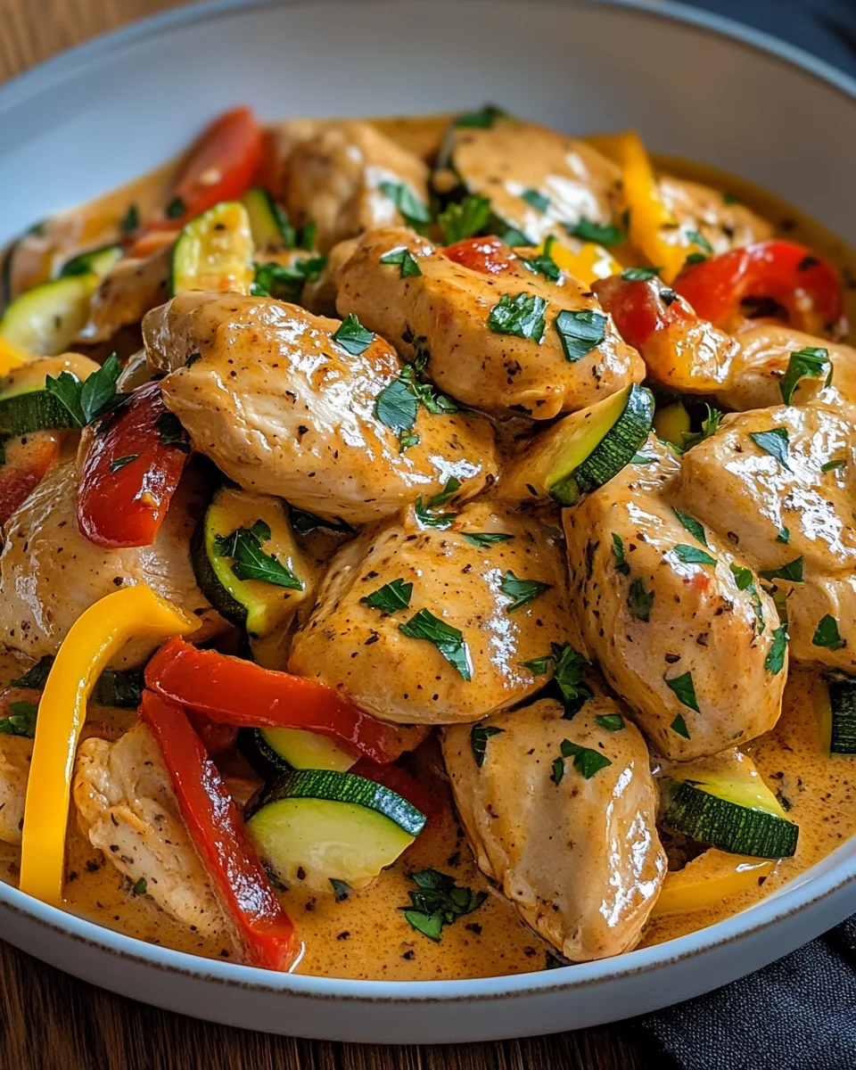 Paprika-Zucchini-Sahne-H&auml;hnchen