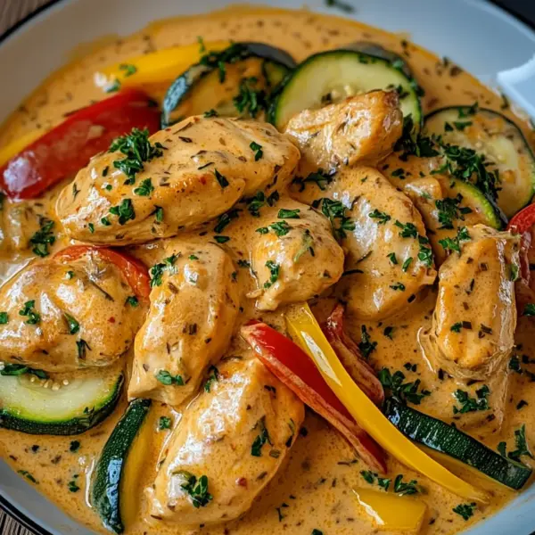 Paprika-Zucchini-Sahne-Hähnchen