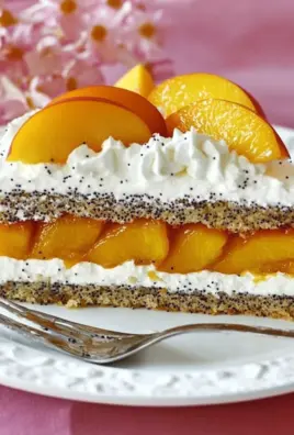Pfirsichtorte mit Mohn