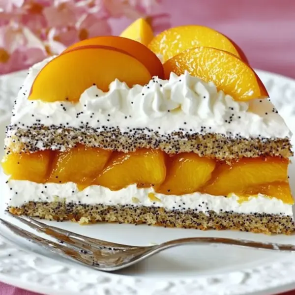 Pfirsichtorte mit Mohn
