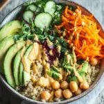 Quinoa-Gem&uuml;se-Bowl mit Tahini-Dressing