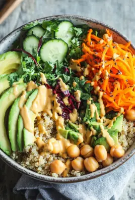 Quinoa-Gemüse-Bowl mit Tahini-Dressing