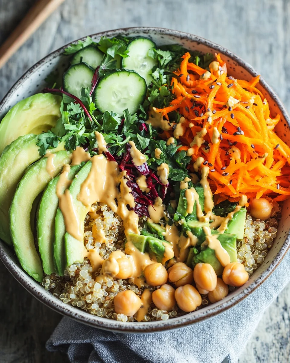 Quinoa-Gem&uuml;se-Bowl mit Tahini-Dressing