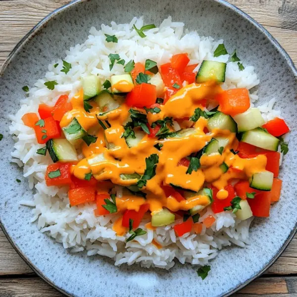 Reis mit Gemüse-Frischkäse-Sauce