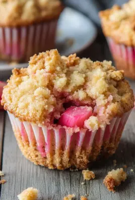 Rhabarber-Muffins mit Vanillestreuseln