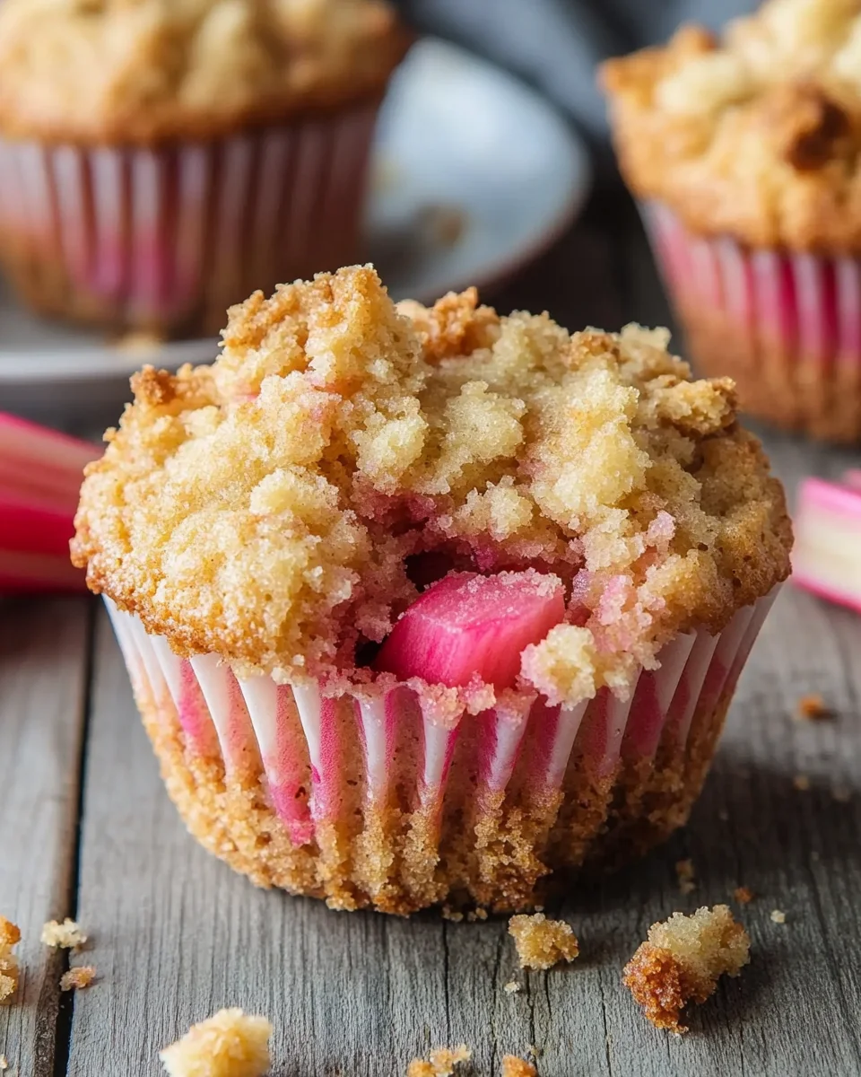 Rhabarber-Muffins mit Vanillestreuseln