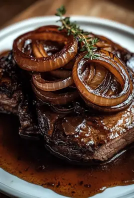 Rinderbrust in Balsamico-Zwiebelsoße