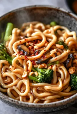 Schnelle Asianudeln mit Erdnusssauce