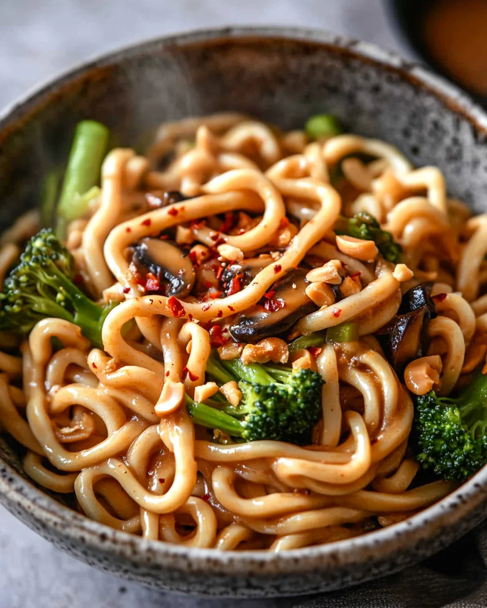 Schnelle Asianudeln mit Erdnusssauce