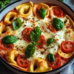 Tortelliniauflauf mit Tomate und Mozzarella