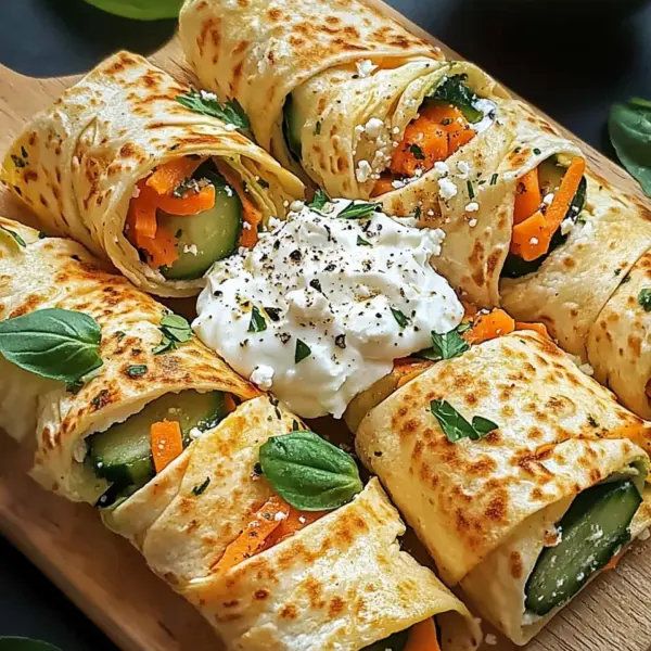 Tortilla-Rollen mit Feta