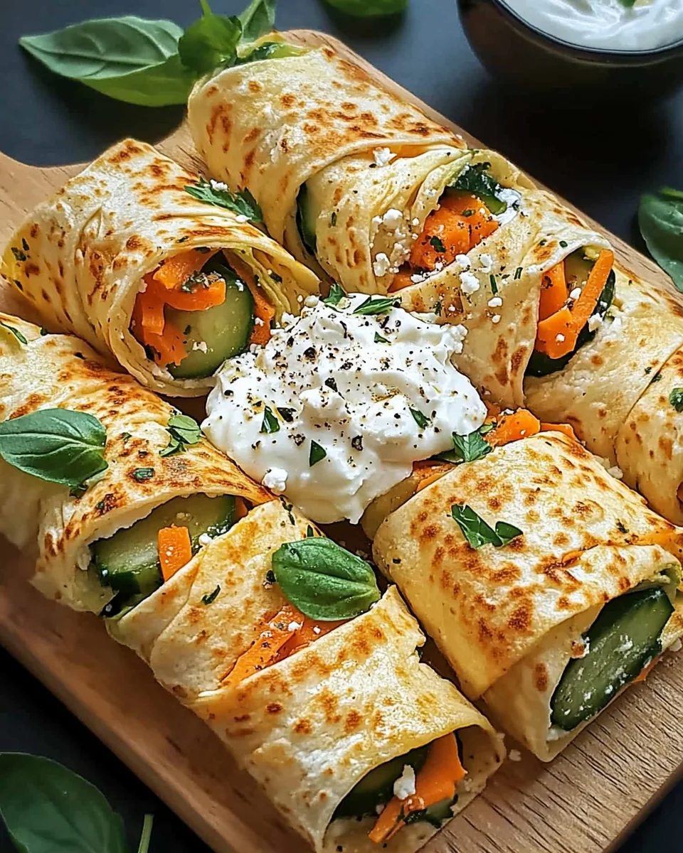 Tortilla-Rollen mit Feta