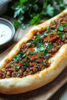 Türkische Pide mit Hackfleisch