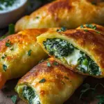 Vegane Kartoffeltaschen mit Spinat-Frischk&auml;se-F&uuml;llung
