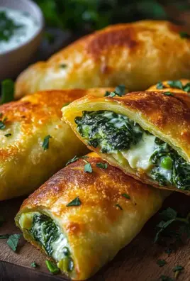 Vegane Kartoffeltaschen mit Spinat-Frischkäse-Füllung