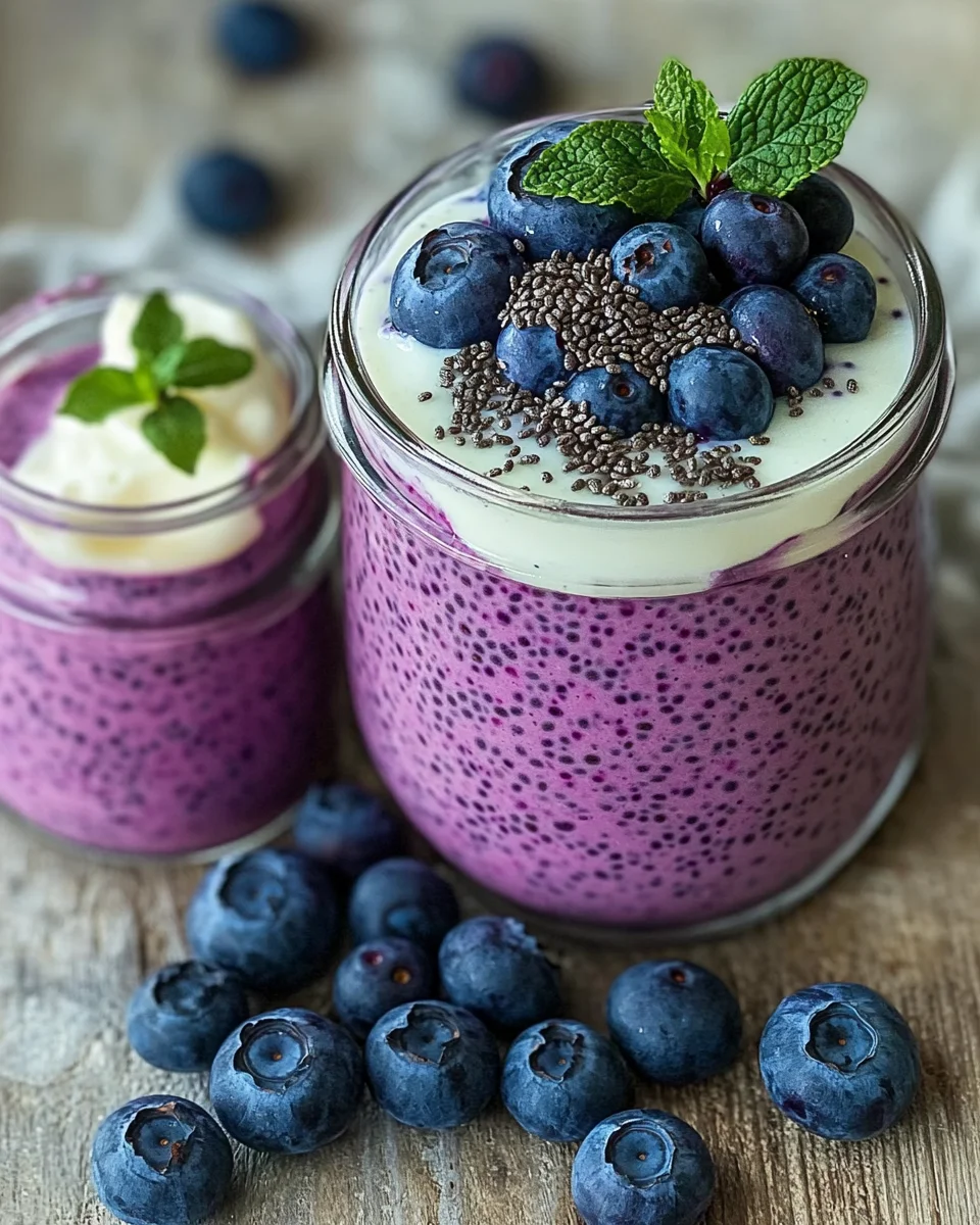 Veganer Blaubeer-Chia-Pudding