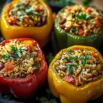 Vegetarische Gef&uuml;llte Paprika mit Reis